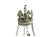 Very interesting, Arthurian/Camelot-inspired Vaughan white/gold painted metal chandelier. Original, painted, matching...