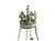 Very interesting, Arthurian/Camelot-inspired Vaughan white/gold painted metal chandelier. Original, painted, matching...