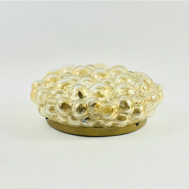 Metal Large Mid-Century Modern Amber Bubble Glass Ceiling Light by Helena Tynell for Limburg, Germany, 1960s For Sale - Image 7 of 10