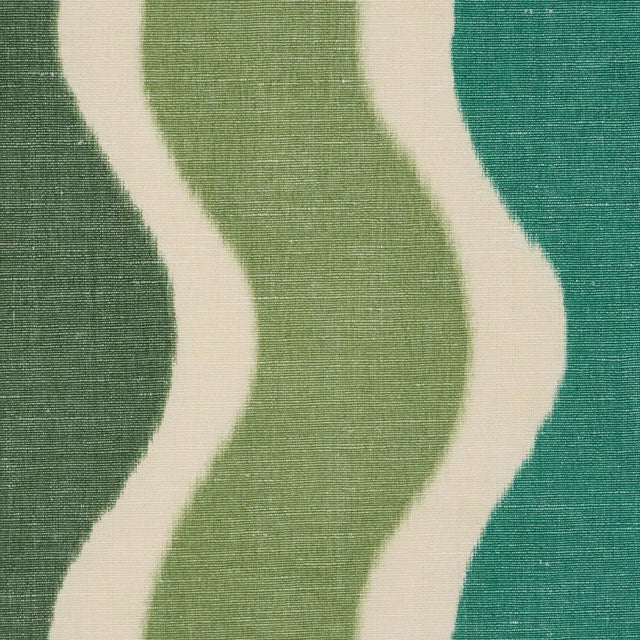 Schumacher SAMPLE - Schumacher X Laura Gonzalez Roman Reverie Fabric In Teal & Leaf For Sale - Image 4 of 5