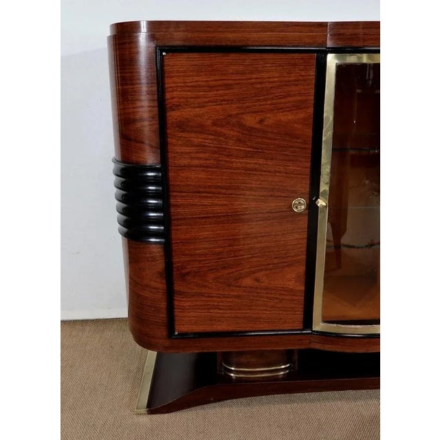 Art Deco Wood and Brass Buffet, 1930s For Sale - Image 9 of 18