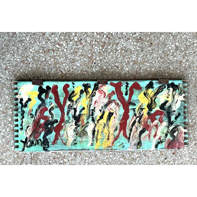 Vintage Boho Original Purvis Young Painting on Door For Sale - Image 9 of 10