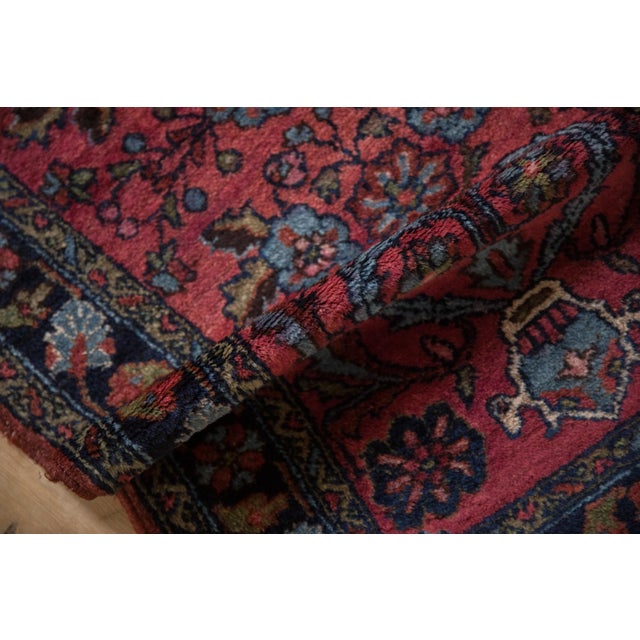 Raspberry Red Vintage Mehreban Rug - 2'4" x 4' For Sale - Image 8 of 9