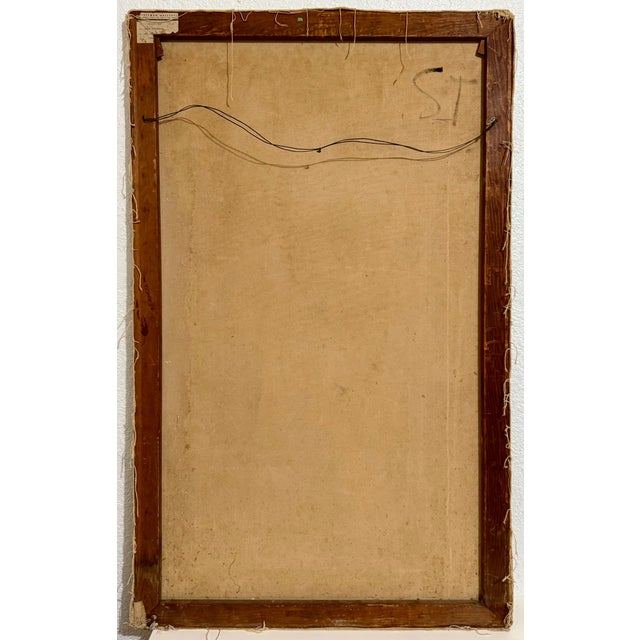 Nahum Tschacbasov, Rare 1946 WWII Judaica Abstract Oil Painting Nahum Tschacbasov WPA Artist Rabbi, 1946 For Sale - Image 4 of 12