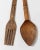 Impressive hand-carved wooden cutlery set from Italy, crafted in the 1960s. This oversized spoon and fork pair serves as...