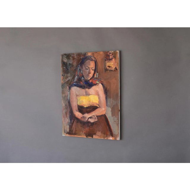 Impressionist Lady With Head Scarf Portrait Painting For Sale - Image 4 of 10