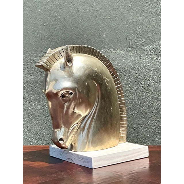 Wood Vintage Horse Head Sculpture For Sale - Image 7 of 17