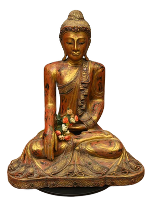 Carved Burmese Buddha Statue