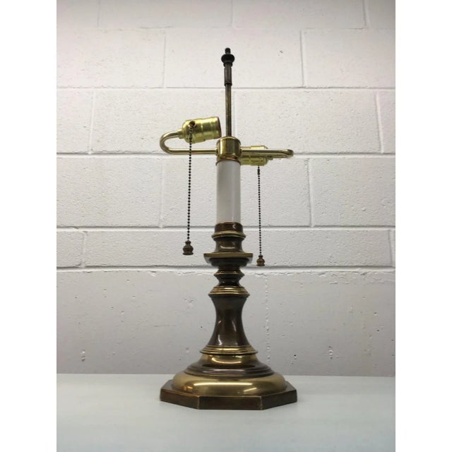 Brass Candlestick Table Lamp Manner of Stiffel For Sale - Image 10 of 13