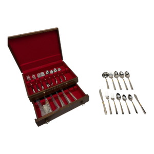 Vintage Gorham Aureate Collection Gold Accent Flatware Service for 12 - With Chest - 68 PCS Total