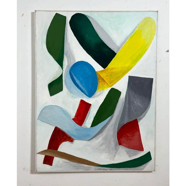 D. 1973 Abstract Modernist Painting by Irving Schultz For Sale - Image 11 of 11