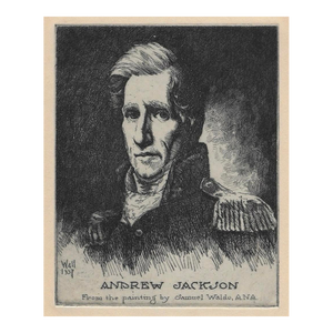 1937 Andrew Jackson Etching by Bernhardt Wall