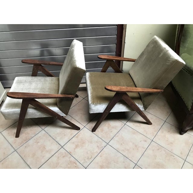 Set of Bottle Green Armchairs, 1970s For Sale - Image 14 of 16