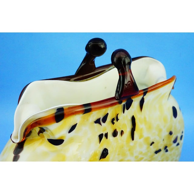 20th Century Sculpture in the Shape of a Bag Vase in Spotted Sommerso Glass attributed to Franco Moretti, Murano, 1980s For Sale - Image 17 of 18