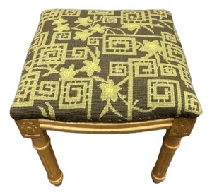 Vintage Needlepoint Stool