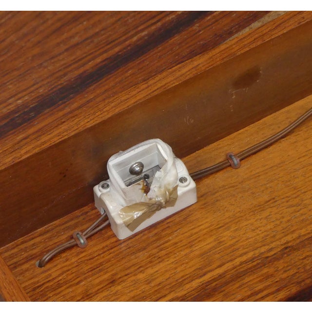 Mid-Century Modern String Shelf with Illuminated Covers in Dark Wood Veneer and White Ladders from Musterring International, 1960s For Sale - Image 15 of 16