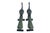 A pair of large green brass peacock door handles or cabinet pulls. Cast with intricate details throughout. Dimensions per...