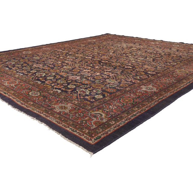 79907 Antique Persian Sultanabad Rug, 08'04 x 10'02. The Midnight Dynasty: An Antique Persian Sultanabad Masterpiece of...