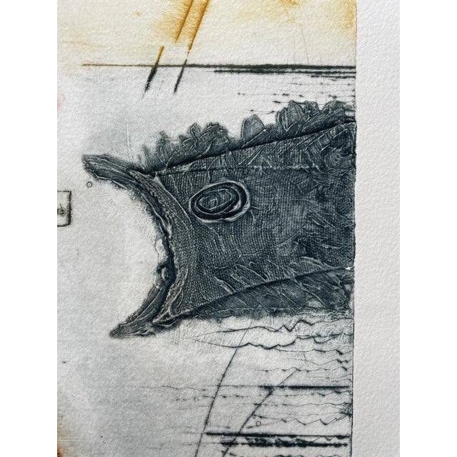 Modern 1993 Helga Thomson Crashing Elements Collagraph For Sale - Image 3 of 6