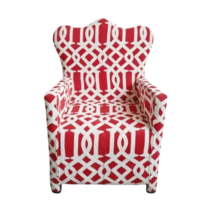 Vintage Red & White Yoruba Beaded Chair
