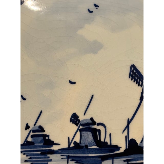 Vintage Delft Blue Holland Hand-Painted Windmill Lidded Trinket Box For Sale - Image 11 of 12
