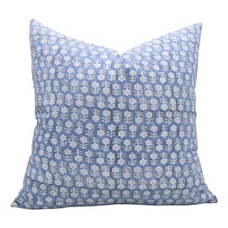 Fabdivine Handmade Pillow Cover 22x22 Inch Block Printed Decorative Cushion- Tulsi Buti For Sale