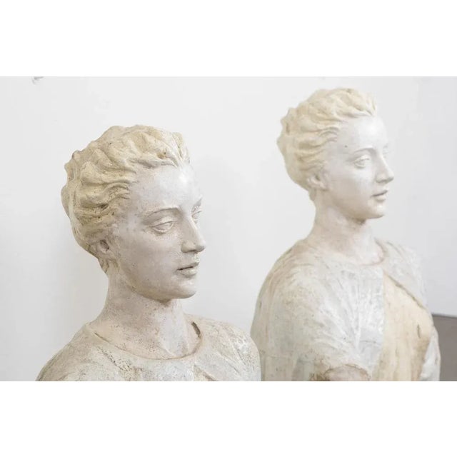Women in Plaster, 1930s, Set of 2, in Very Good conditions. Designed 1920 to 1949