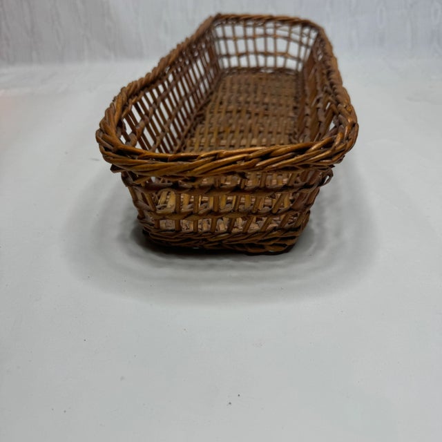 1970s Vintage Wicker French Baguette Basket For Sale - Image 5 of 7