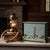 Hand painted wooden storage box featuring a classic coastal lighthouse scene, finished in soft seafoam tones with subtle...