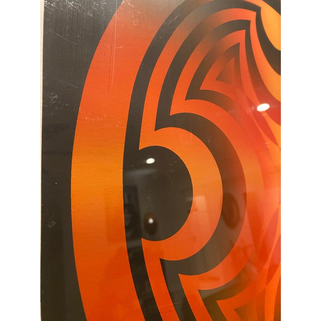 1980s Mark Rowland Geometric Red and Orange Op Art Signed Framed Screen Print For Sale - Image 10 of 12