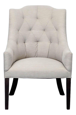 Cisco Bros Lounge Chair With Tufted Back and Dark Wood Legs