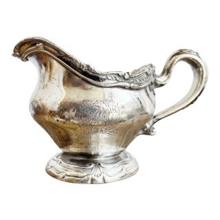 Antique 1910 Silver Plated Creamer From the Waldorf-Astoria Hotel Nyc For Sale