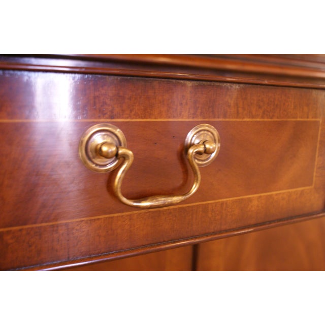 Large Five Door Traditional Georgian Mahogany Breakfront China Cabinet/Bookcase by Leighton Hall For Sale - Image 11 of 12