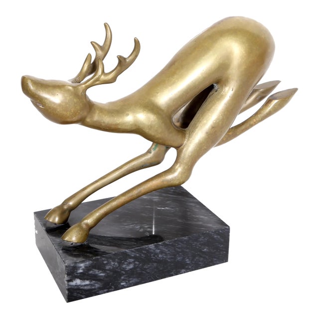 Reindeer Bronze Sculpture, Hattakitkosol Somchai For Sale