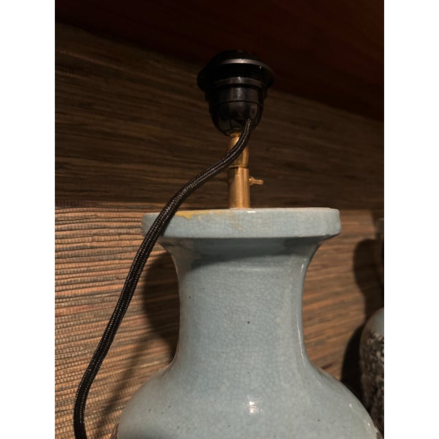 1990s Pair of Chinoiserie Ginger Jar Table Lamps For Sale - Image 9 of 12