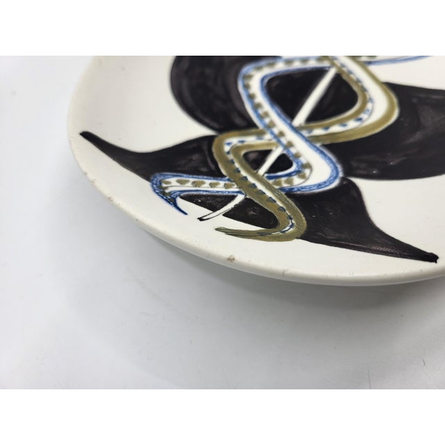 Black Vintage French Ceramic Trinket Tray by Roger Capron, 1950 For Sale - Image 8 of 14