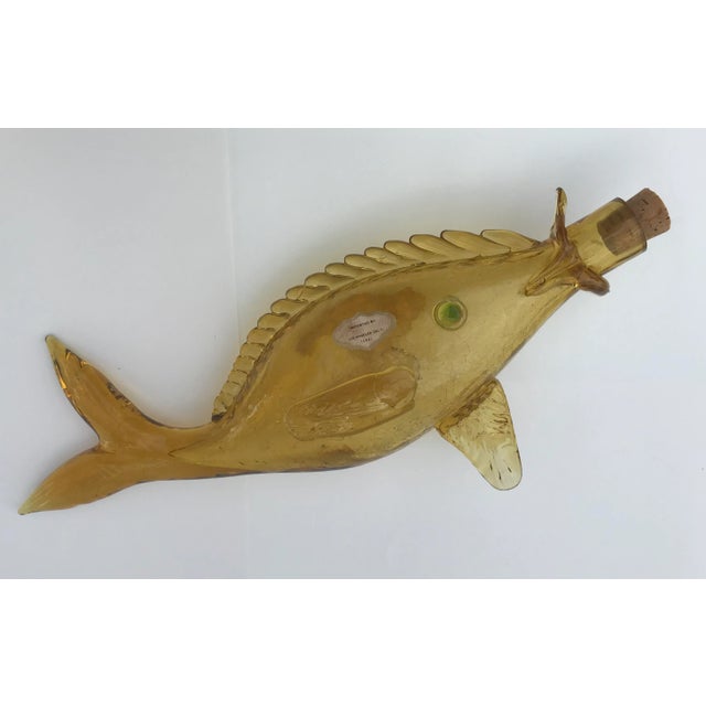 Italian Mid Century Blown Glass Fish Wine Bottle For Sale - Image 9 of 9