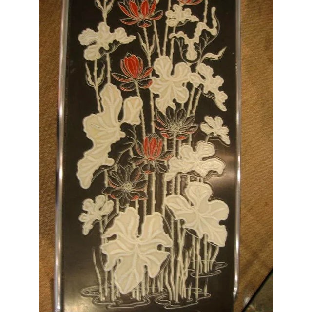 Vintage Floral Top Cocktail Table With Chrome Base, 1970's For Sale In Miami - Image 6 of 7