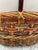 1990s Rustic Colorful Wood Woven Basket For Sale - Image 5 of 7