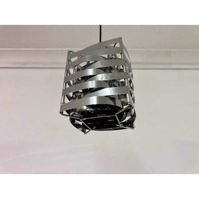 Silver Chrome Ceiling Light in the style of Max Sauze, 1970s For Sale - Image 8 of 10