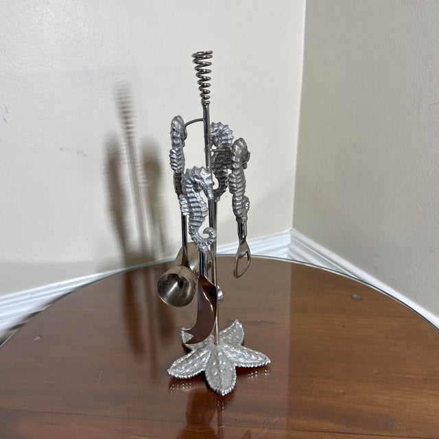 Vintage Nautical Seahorse Barware Tool Set For Sale In Atlanta - Image 6 of 6