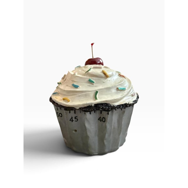 Late 20th Century Vintage Boston Warehouse Cupcake Kitchen Timer | Cherry & Sprinkles | Retro For Sale - Image 5 of 6