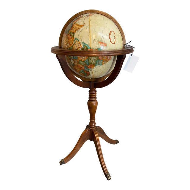 Terrestrial Globe W/Wood Stand For Sale