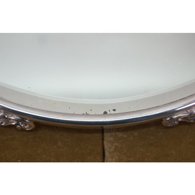 Early 20th Century Antique Victorian Art Nouveau Round Plateau Mirror Dresser Bar Vanity Tray 15" For Sale - Image 5 of 11
