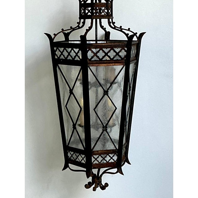 Vintage Iron and Glass Lantern For Sale - Image 4 of 17