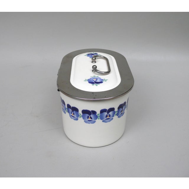 Art Nouveau Ceramic Cookie Tin with Pansy by Wächtersbach for WMF, 1890s For Sale - Image 4 of 18
