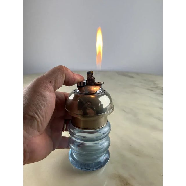 Italian Glass and Silver Table Lighter, 1970 For Sale - Image 3 of 11