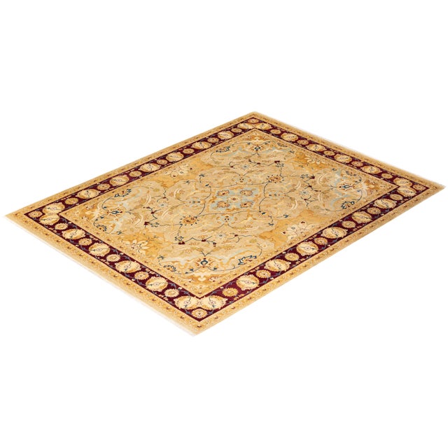 Yellow Mogul, One-of-a-Kind Hand-Knotted Area Rug - Yellow, 8' 2" x 10' 8" For Sale - Image 8 of 8