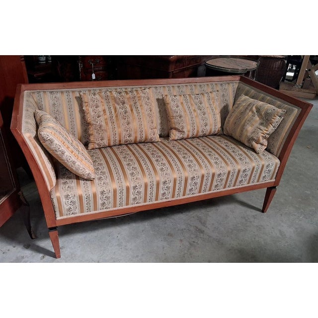 Biedermeier 3-Seater Sofa in Light Wood For Sale - Image 6 of 7