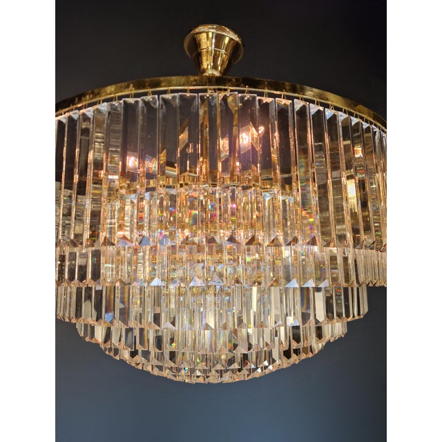 Postmodern Modern Gold Brass Round Chandelier Art Nouveau XXL For Sale - Image 11 of 11